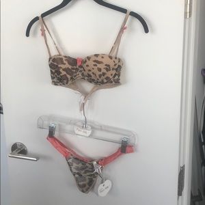 Cheetah print mini Holliday lingerie set